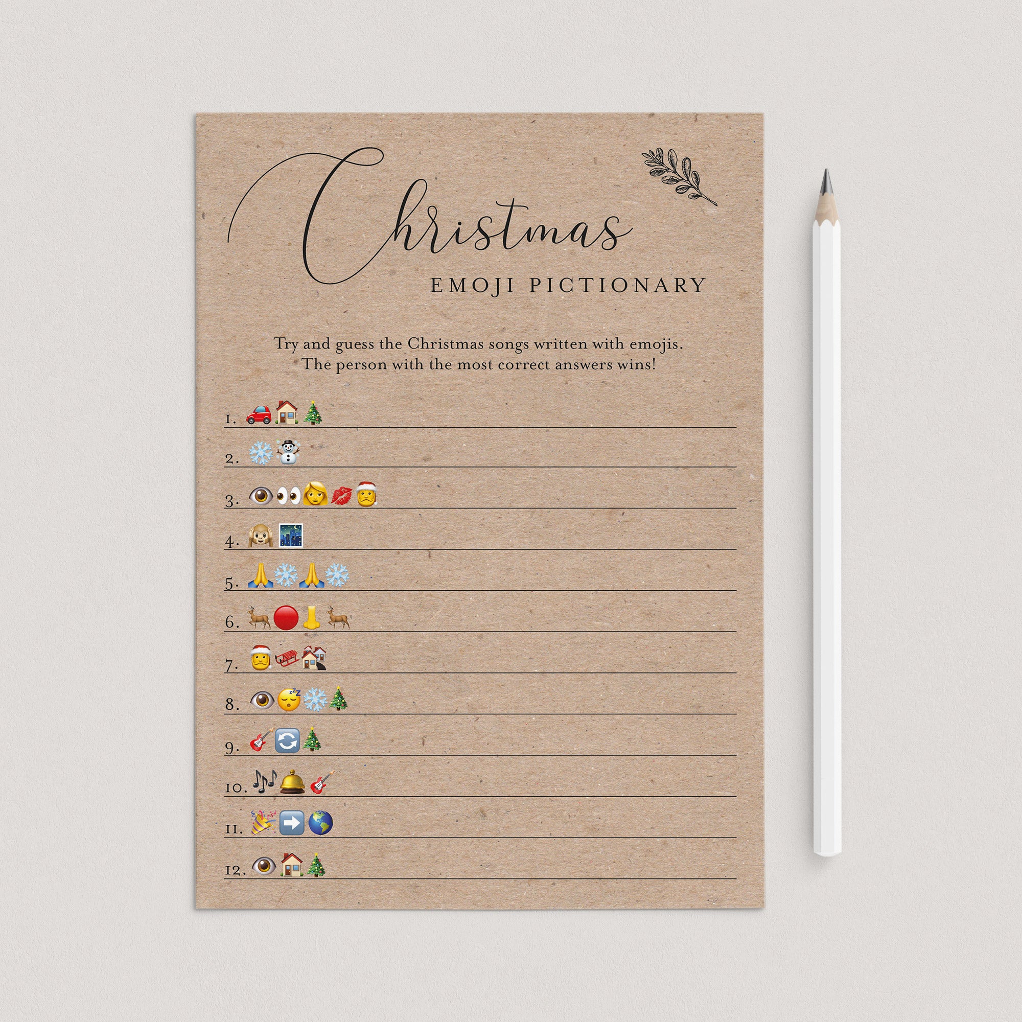 Kraft Christmas Game Emoji Pictionary Printable by LittleSizzle