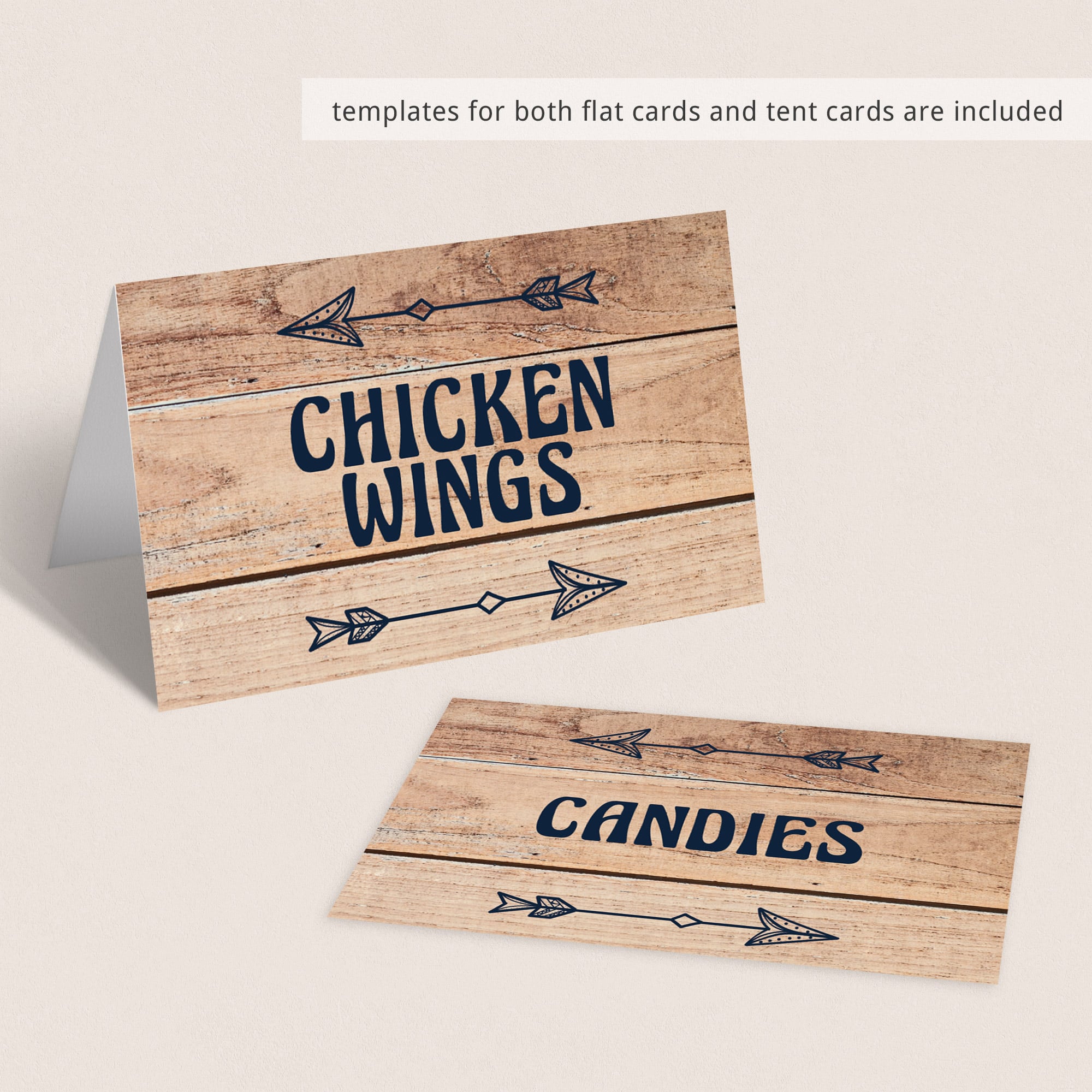 Rustic party decor editable table food signs by LittleSizzle