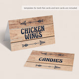 Rustic party decor editable table food signs by LittleSizzle