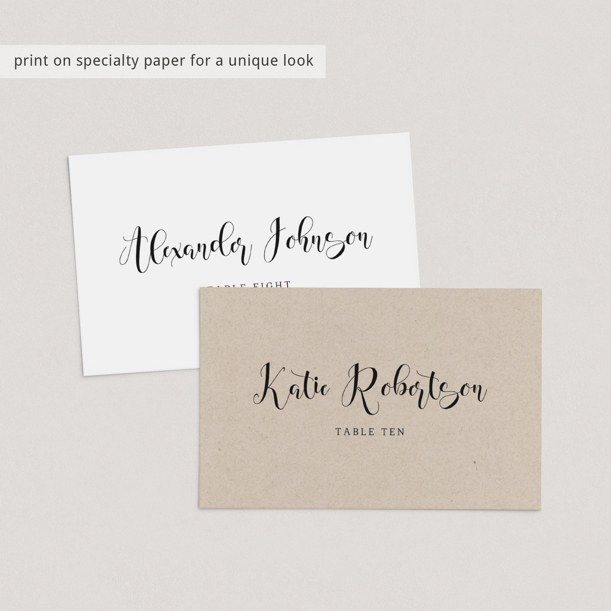 Black and white seating cards by LittleSizzle