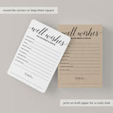 Calligraphy Wedding Well Wishes Card Printable