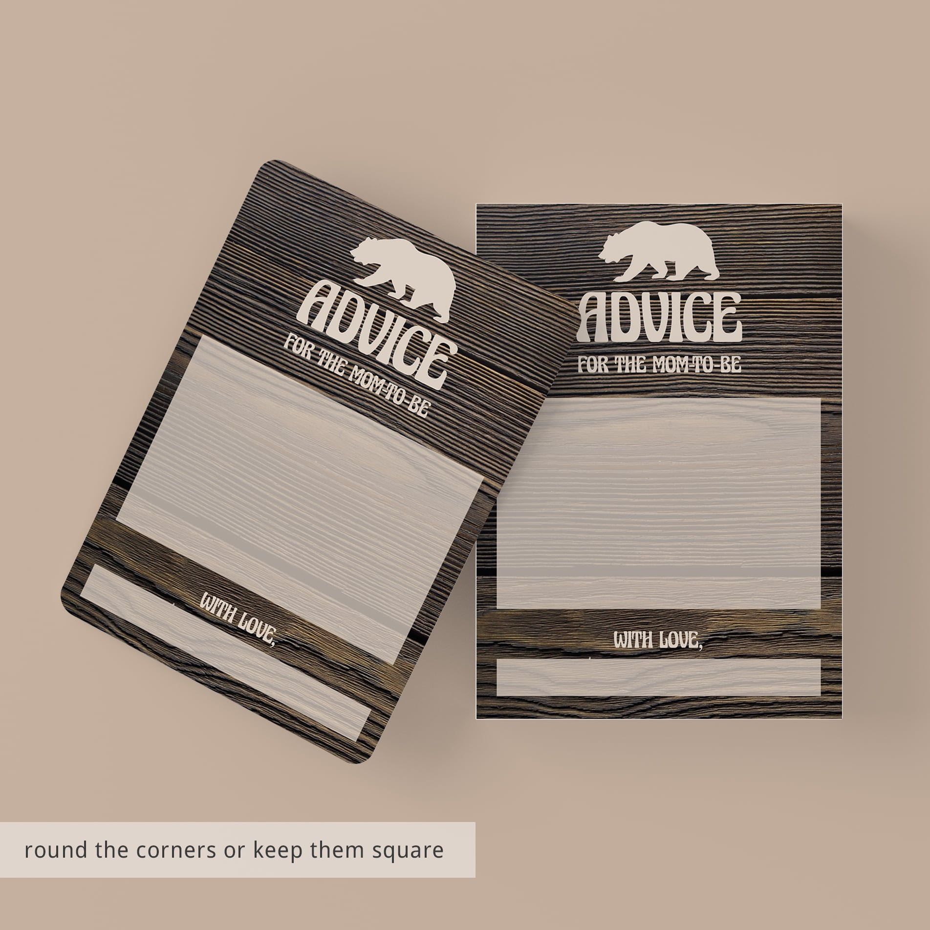 Wood background shower game printable by LittleSizzle