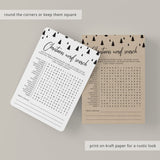Black and White Christmas Game Word Search Printable