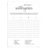 Fun Birthday Party Game for All Ages Printable Scattergories by LittleSizzle