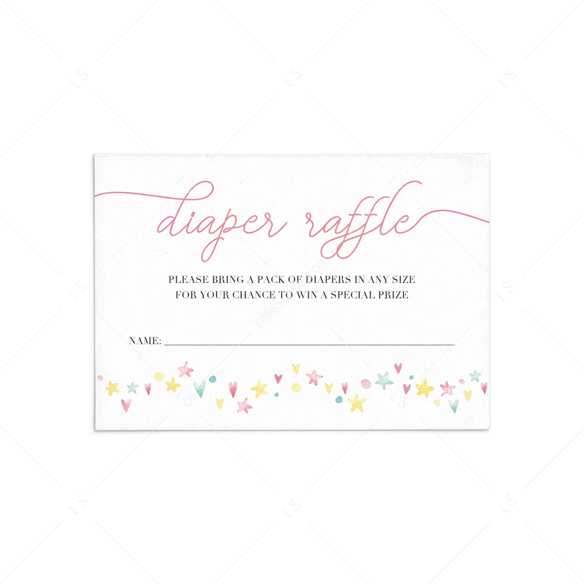 Diaper Raffle Girl Baby Shower Printable by LittleSizzle