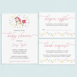 Unicorn Baby Shower Invitation Set
