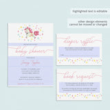 Unicorn Baby Shower Invitation Set