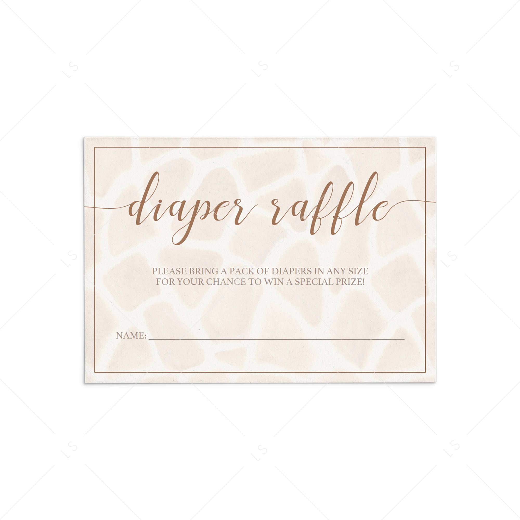 Safari animals baby shower diaper raffle ticket template by LittleSizzle