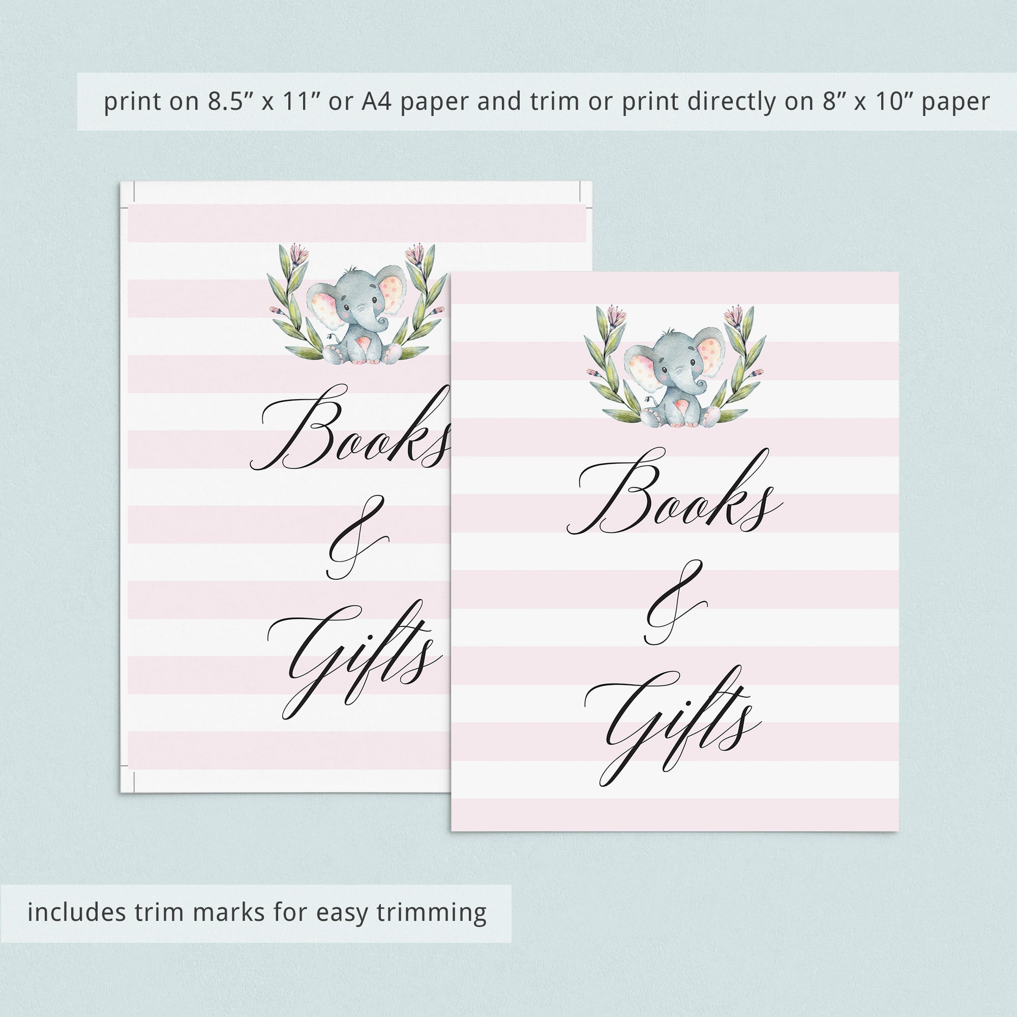 Books and gifts table signage pink and white theme by LittleSizzle