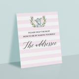 Thank you address card sign for girl baby shower by LittleSizzle