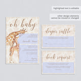 Safari Baby Shower Invitation Kit Gender Neutral