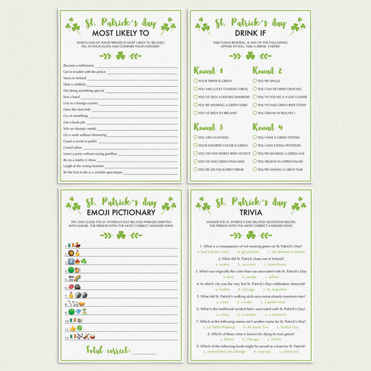 Fillable and Printable Games for Saint Patricks Day by LittleSizzle