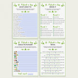 Fillable and Printable Games for Saint Patricks Day
