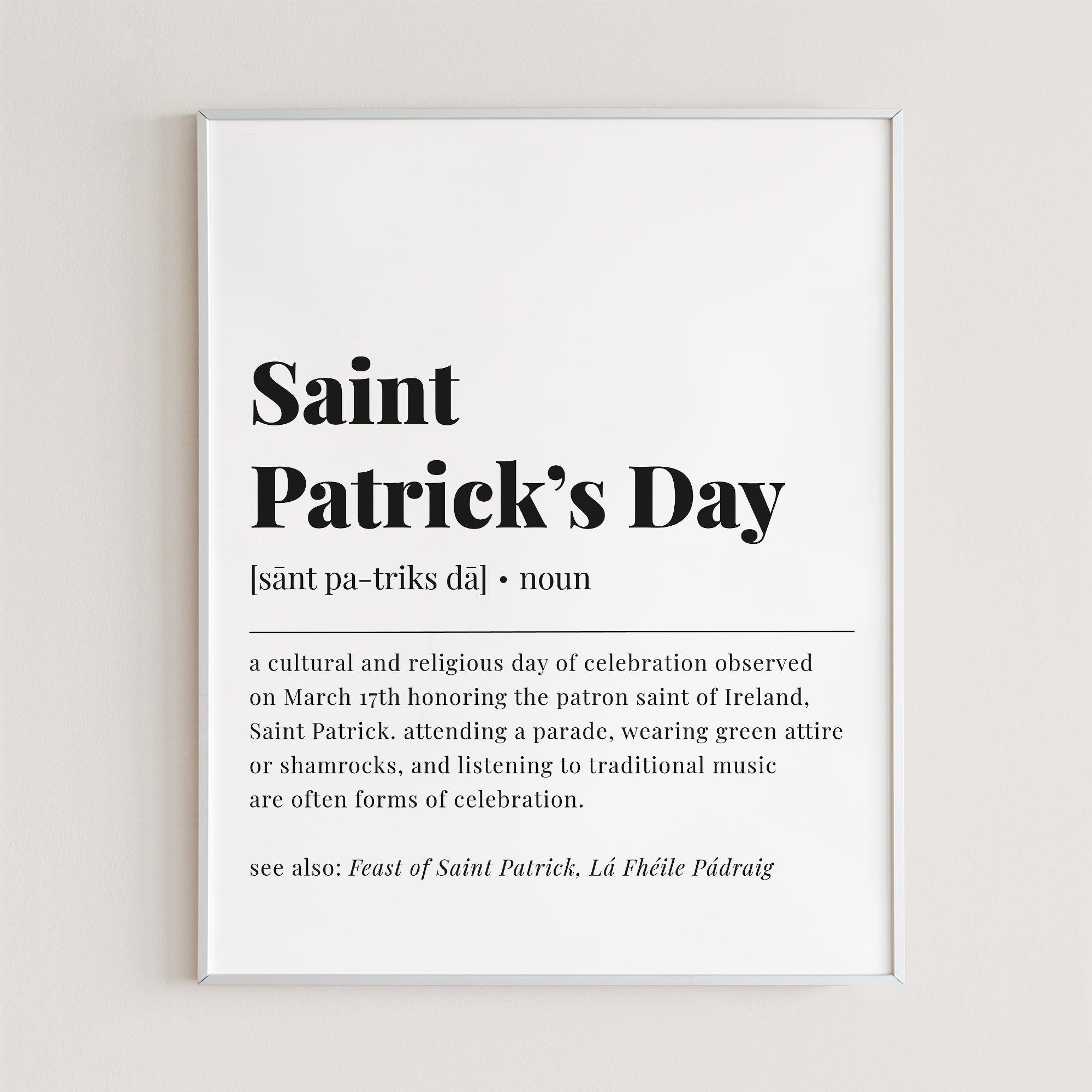 St Patricks Day Definition Print Instant Download by LittleSizzle