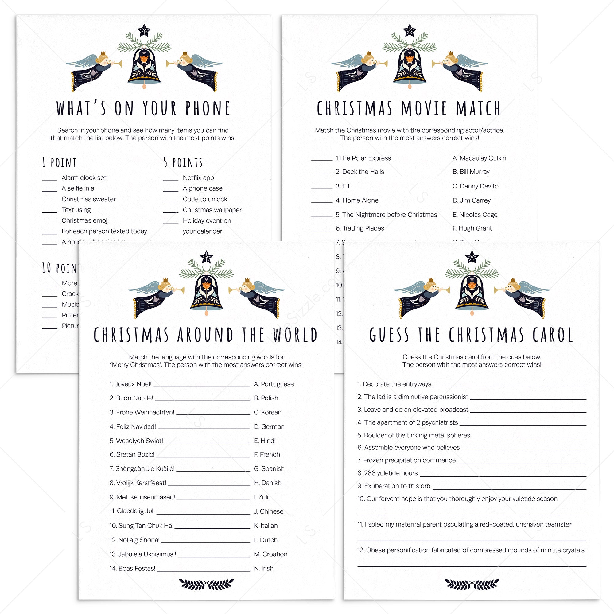 Friendsmas Party Games Bundle Instant Download by LittleSizzle