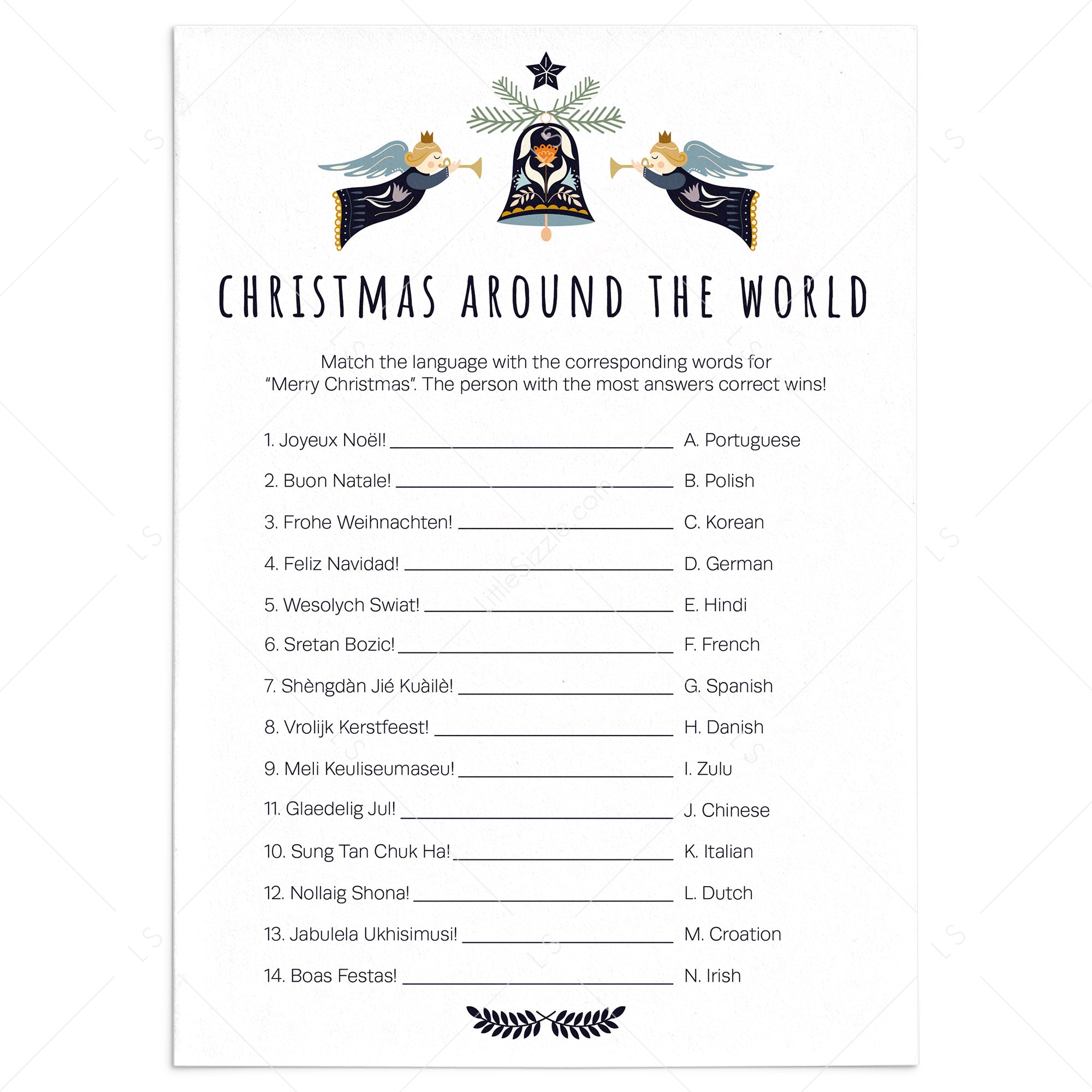 Scandinavian Christmas Game Around The World Printable by LittleSizzle