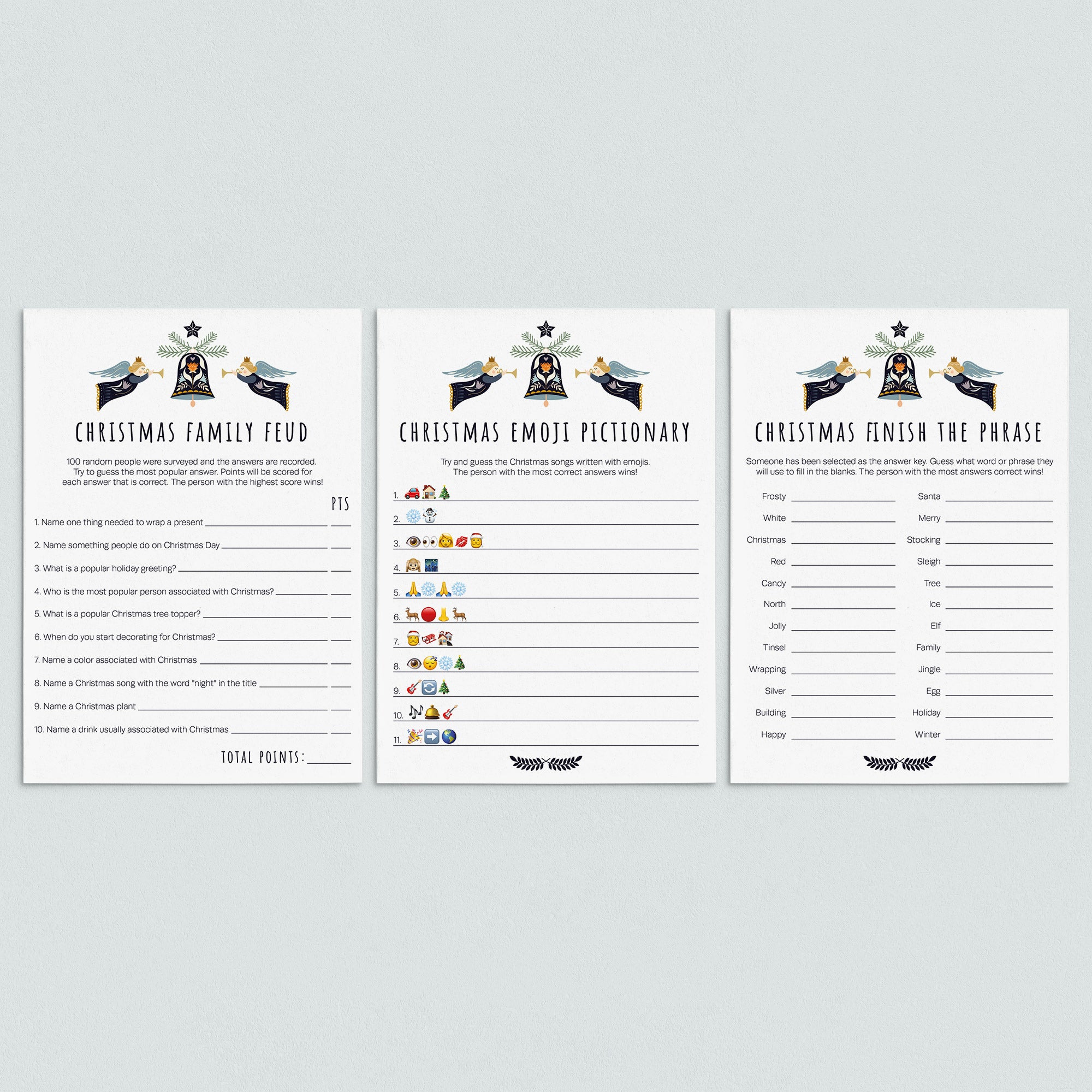 Family Christmas Games Bundle Digital Download by LittleSizzle