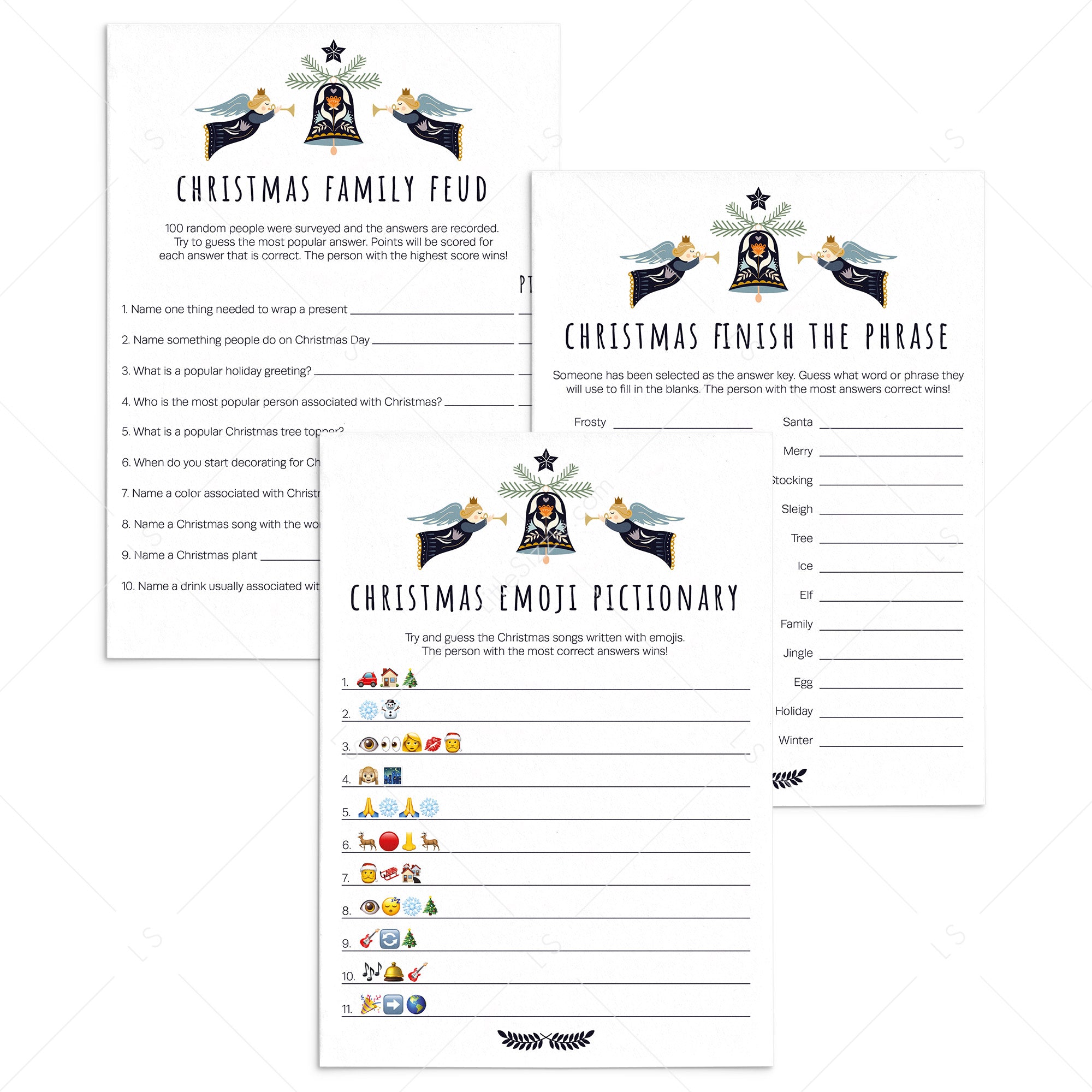 Family Christmas Games Bundle Digital Download by LittleSizzle