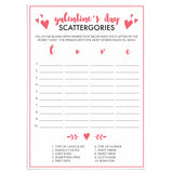 Printable and Virtual Scattergories Game for Galentine's Day Party by LittleSizzle