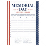Memorial Day Game Printable Scattergories by LittleSizzle