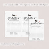 Printable Graduation Game Scattergories