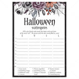 Floral Halloween Party Game Scattergories Download by LittleSizzle