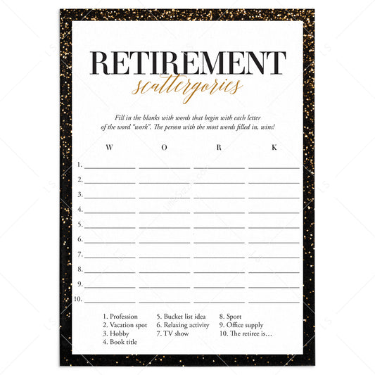 Retiree Party Game Scattergories by LittleSizzle