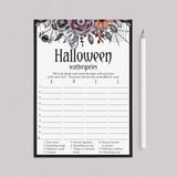 Floral Halloween Party Game Scattergories Download by LittleSizzle