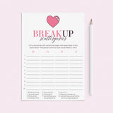 Breakup Party Game Scattergories Printable by LittleSizzle