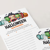 Cute Halloween Party Game Scattergories Printable