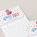 Printable USA Scattergories Game for 4th of July Party