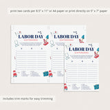 Labor Day Game Idea Scattergories Printable