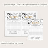 Witchy Halloween Party Game Scattergories