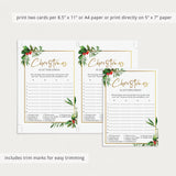 Christmas Scattergories Printable