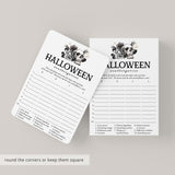 Black Halloween Party Game Scattergories