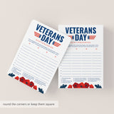 Printable Veterans Day Games and Activities with Red Poppies