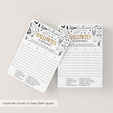 Witchy Halloween Party Game Scattergories