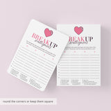Breakup Party Game Scattergories Printable