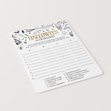 Witchy Halloween Party Game Scattergories