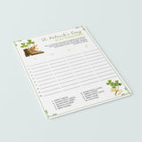 St Patricks Day Scattergories Game Template