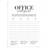 Office Party Game Scattergories Printable by LittleSizzle