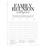Family Reunion Scattergories Printable by LittleSizzle