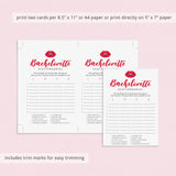 Red Bachelorette Party Game Scattergories Printable