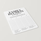 Family Reunion Scattergories Printable
