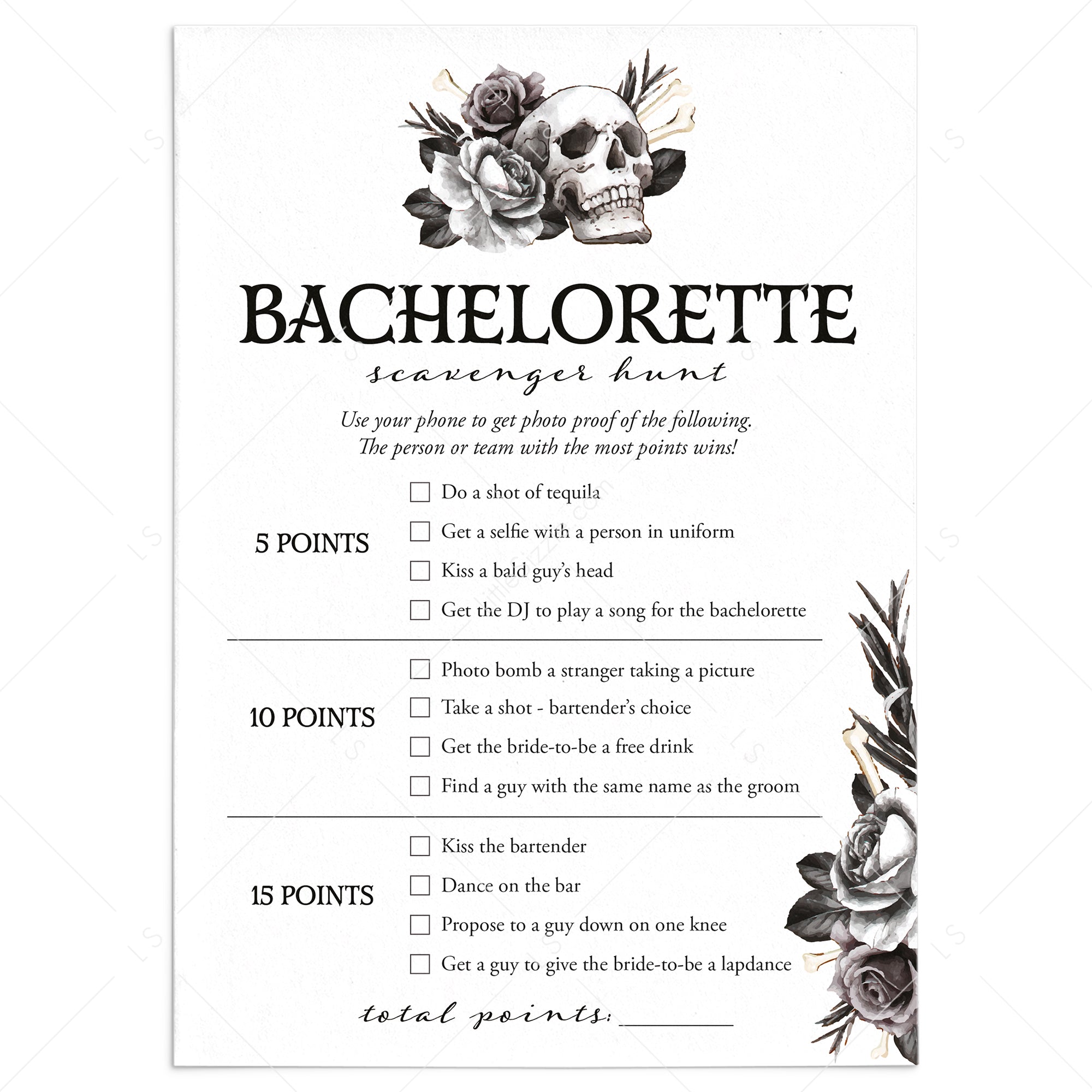 Bride or Die Hen Night Scavenger Hunt Printable by LittleSizzle