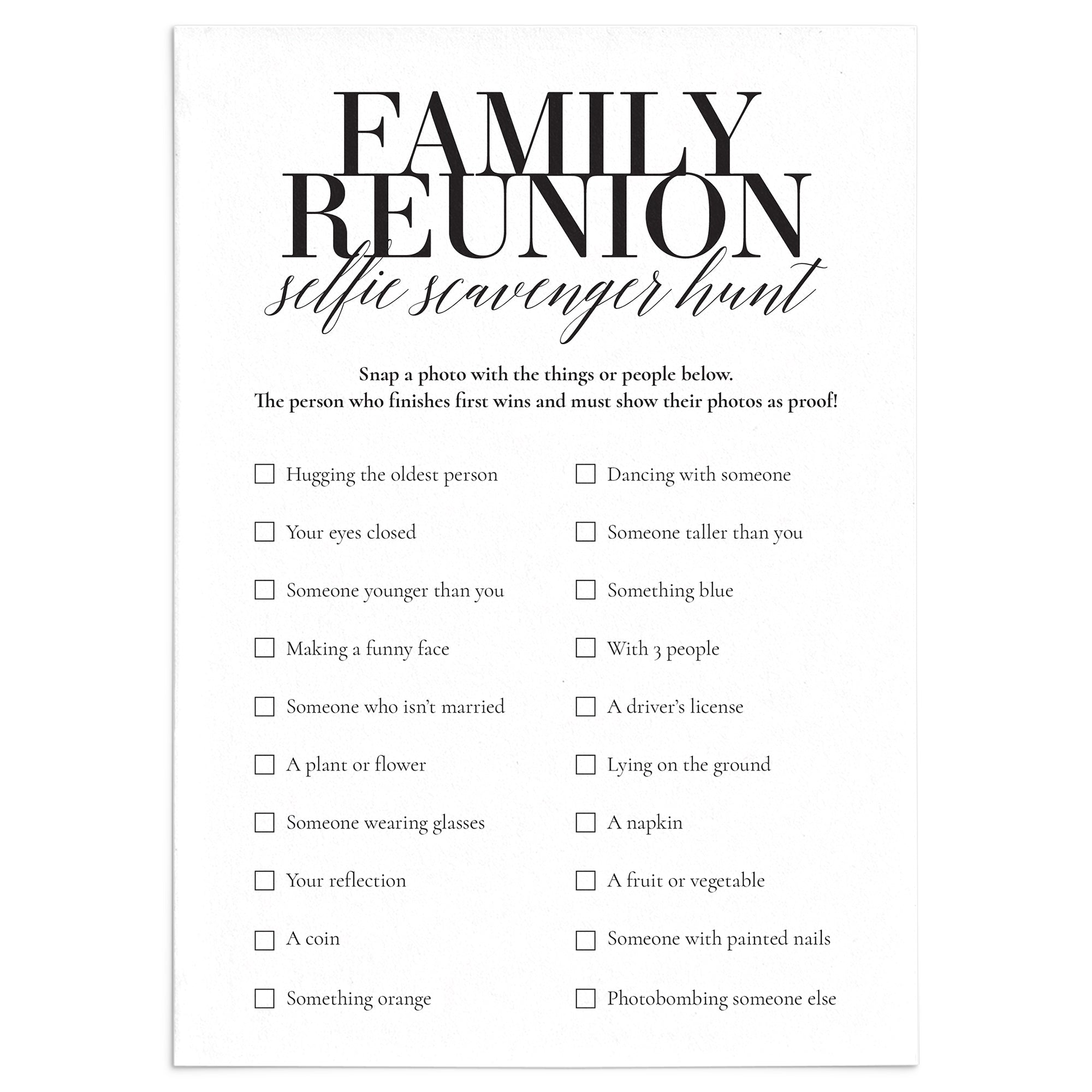 Printable Family Reunion Selfie Scavenger Hunt Teen Family Reunion Ideas LittleSizzle Printable Family Reunion Selfie Scavenger Hunt Teen Family Reunion Ideas LittleSizzle