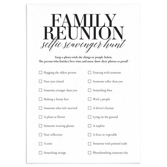 Printable Family Reunion Scavenger Hunt by LittleSizzle