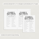 Printable Family Reunion Scavenger Hunt