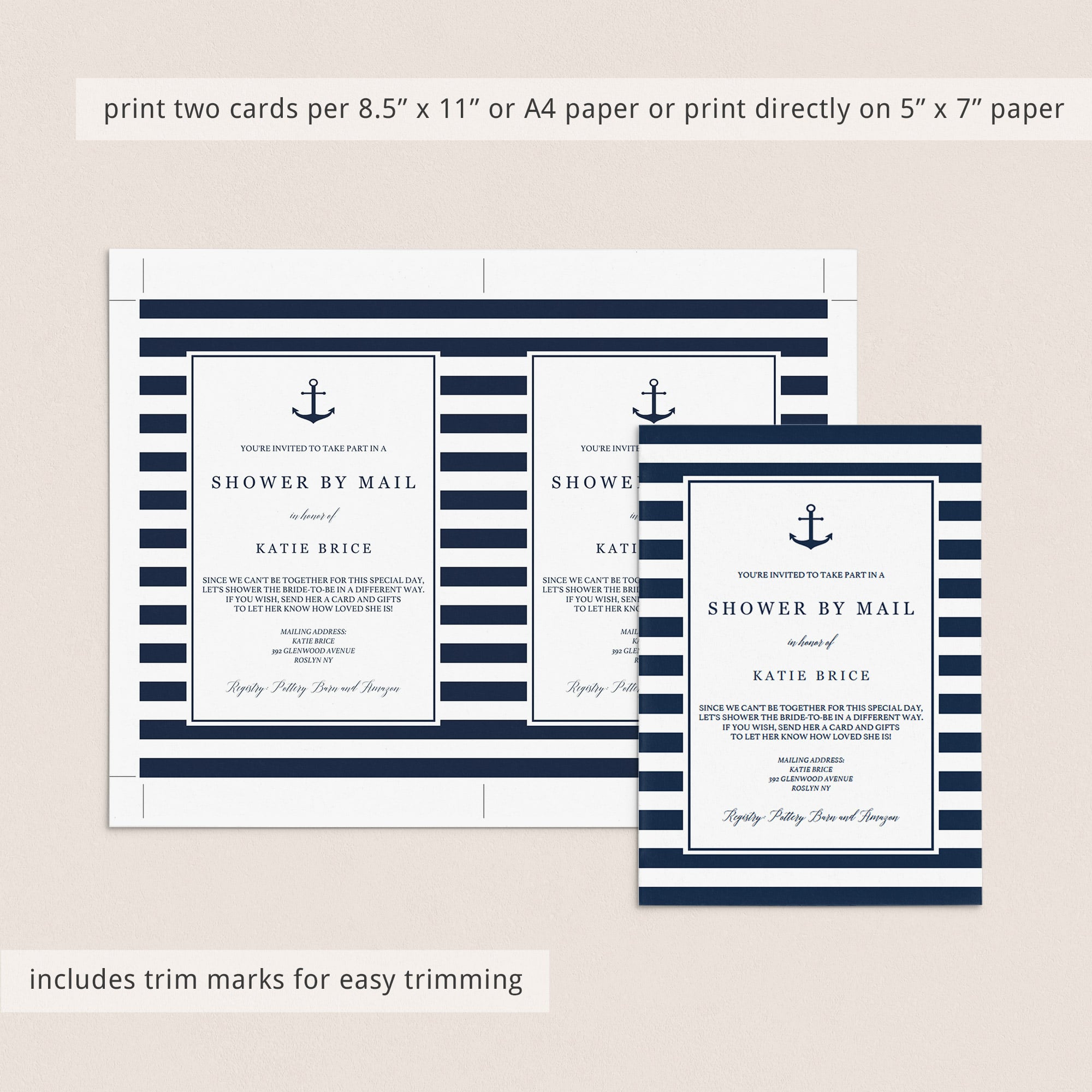 Nautical shower by mail invitation by LittleSizzle