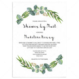 Greenery shower by mail invitation template by LittleSizzle